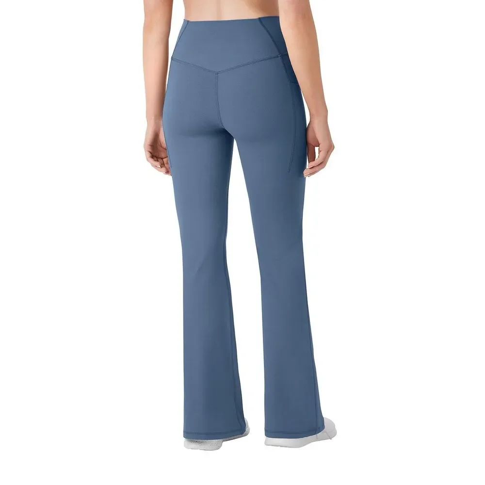 Member's Mark Women's Everyday 4 Way Stretch High Rise Flare Yoga Pant Blue XS